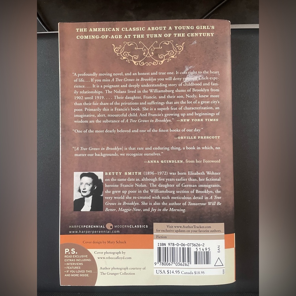 A Tree Grows In Brooklyn Paperback Historical Fiction Novel Book By Betty Smith - Picture 3 of 6